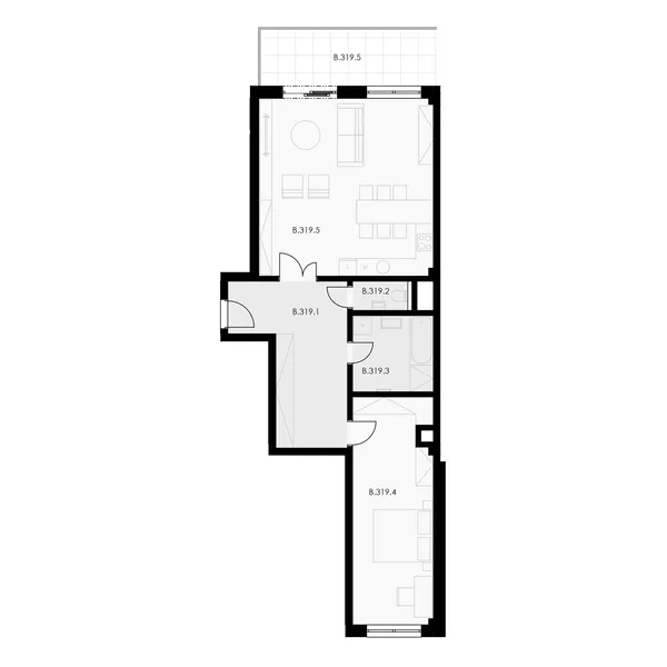 2+kk, 86.6 m² floor plan